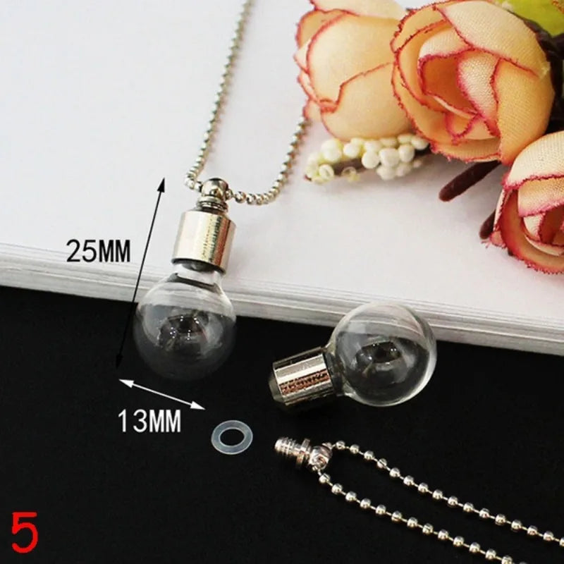 Glass Cremation Jewelry Urn Necklace for Ashes - Fillable Vial Pendant