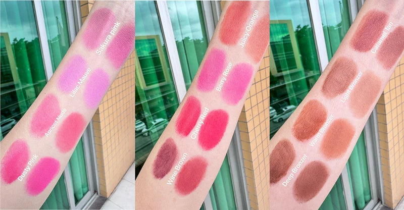 2-in-1 Blush Palette with Custom Logo Gold-Plated Compact Long-Lasting Vegan Makeup