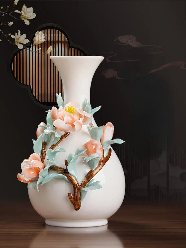 Handmade Ceramic Vase for Home Decor Tabletop Flower Arrangements Small Porcelain Vase