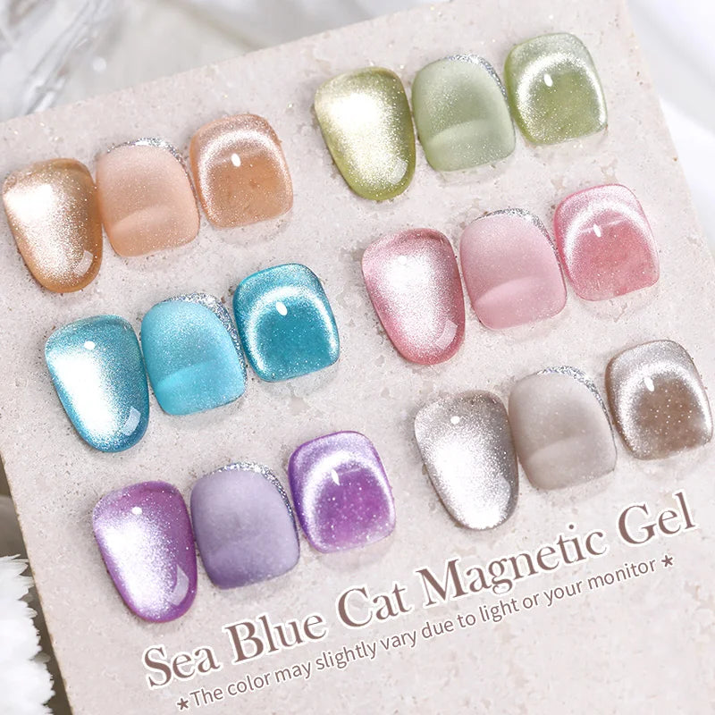 Magnetic Nail Gel Set with UV LED Soak Off 10ml - 6 Colors
