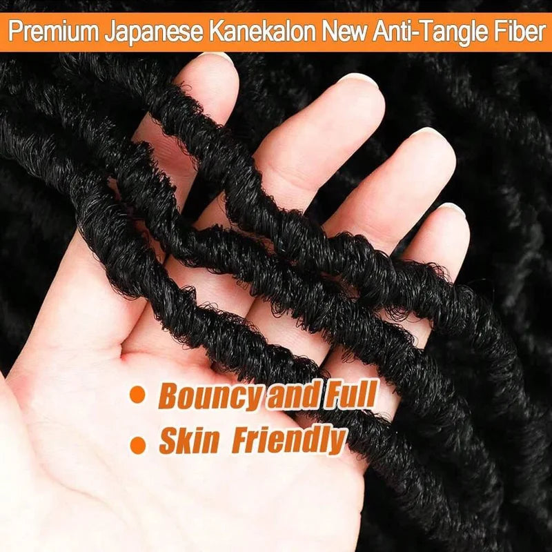 Faux Locs Crochet Hair 30 Inch Soft Locs for Women - Distressed & Butterfly Styles
