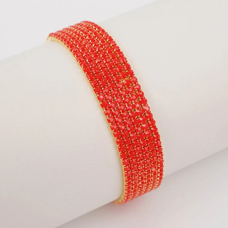 6-Pack Elastic Beaded Bracelets Set for Women Stackable Jewelry, Gold Colors