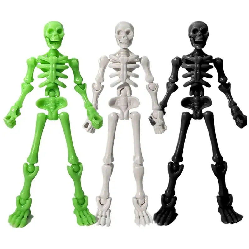 DIY Skeleton Figurines Set - Movable Joints for Halloween Craft & Decoration