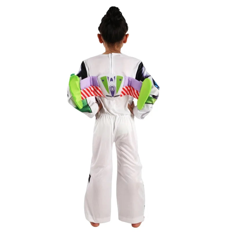 Kids Halloween Cosplay 3-Piece Buzz Jumpsuit with Mask, Wings & Cowboy Outfit