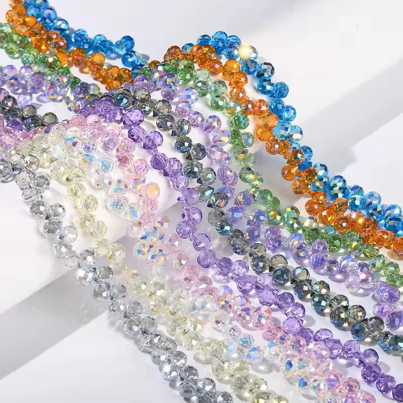 Colorful Czech Crystal Waterdrop Beads - Faceted DIY Jewelry Making Supplies