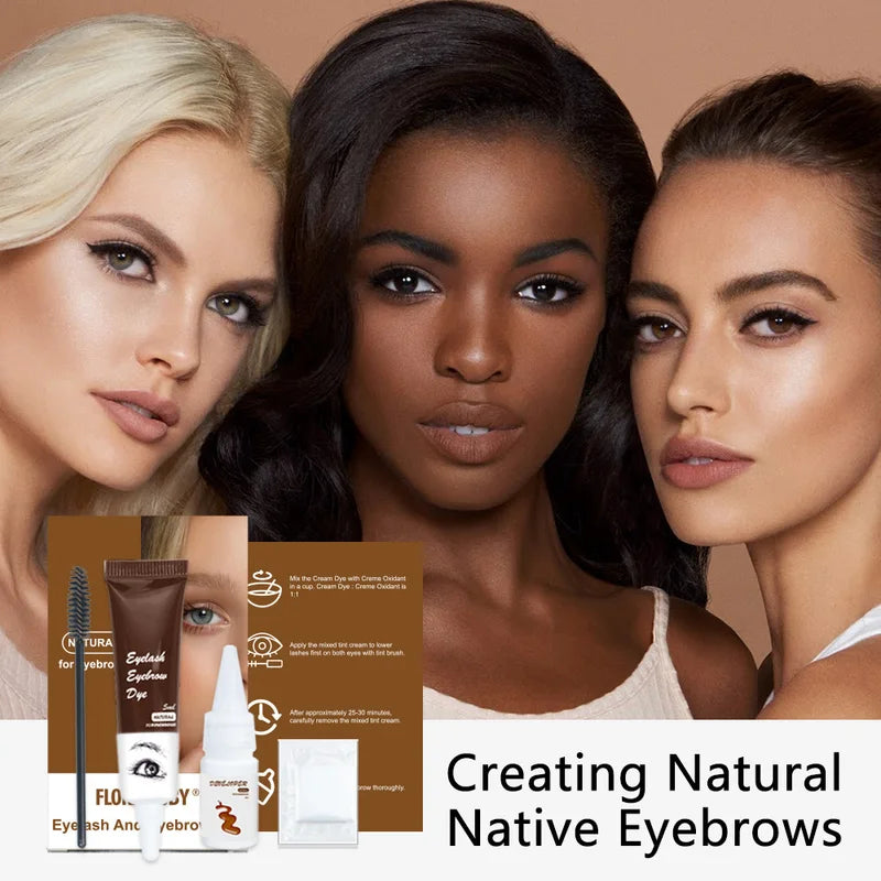 Eyebrow & Eyelash Tint Kit Waterproof Long Lasting Natural Look for Home Use