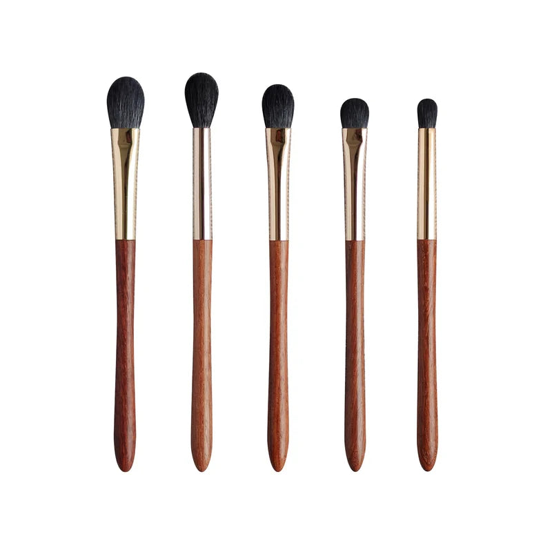 Professional Handmade Makeup Brush Set - Soft Saikoho Goat Hair Eye Shadow Blending Brushes with Rosewood Handles