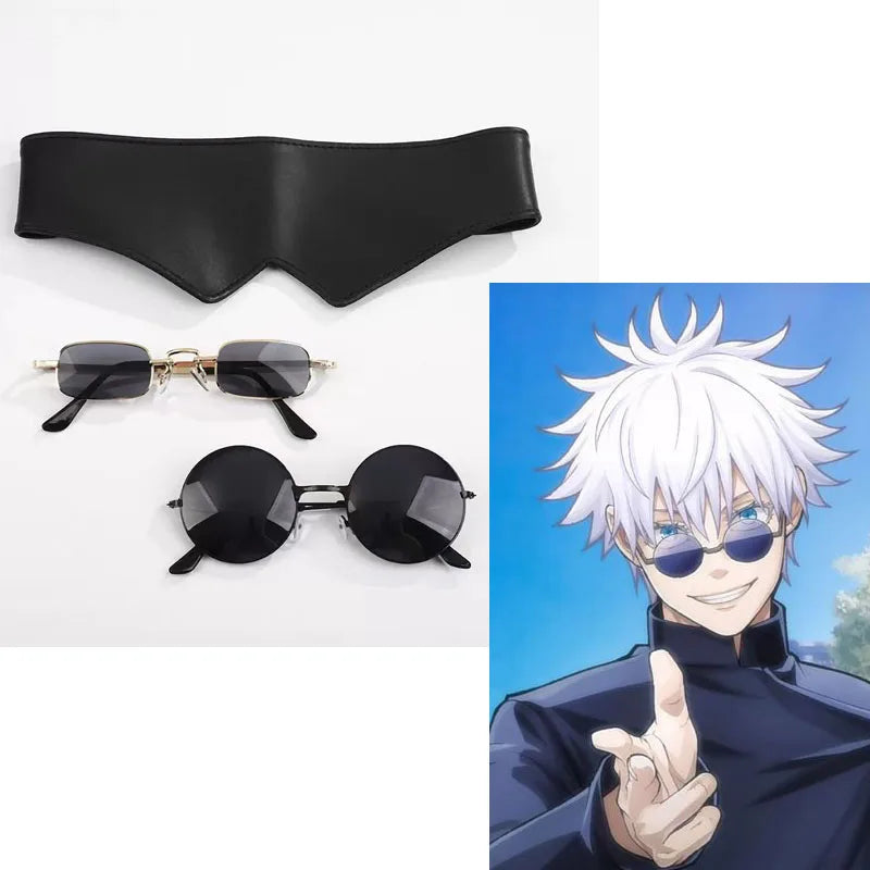 Anime Cosplay Patch Glasses with Mask for Jujutsu Kaisen Halloween & Party