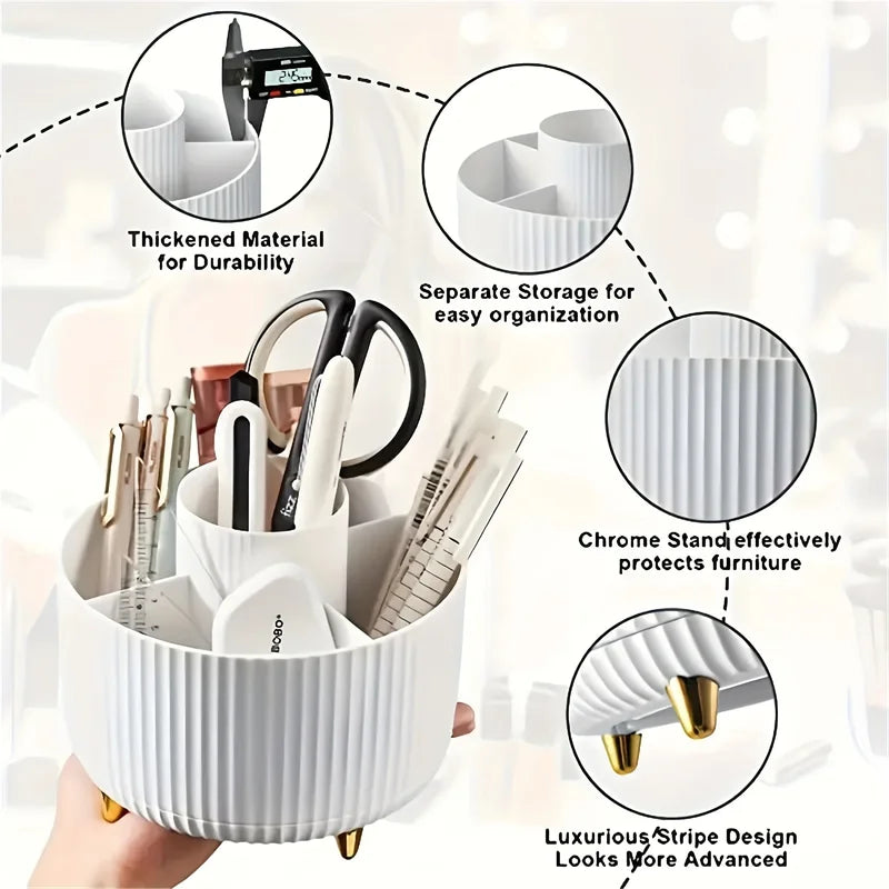 Rotating Makeup Storage Organizer Box for Brushes, Lipsticks & Skincare