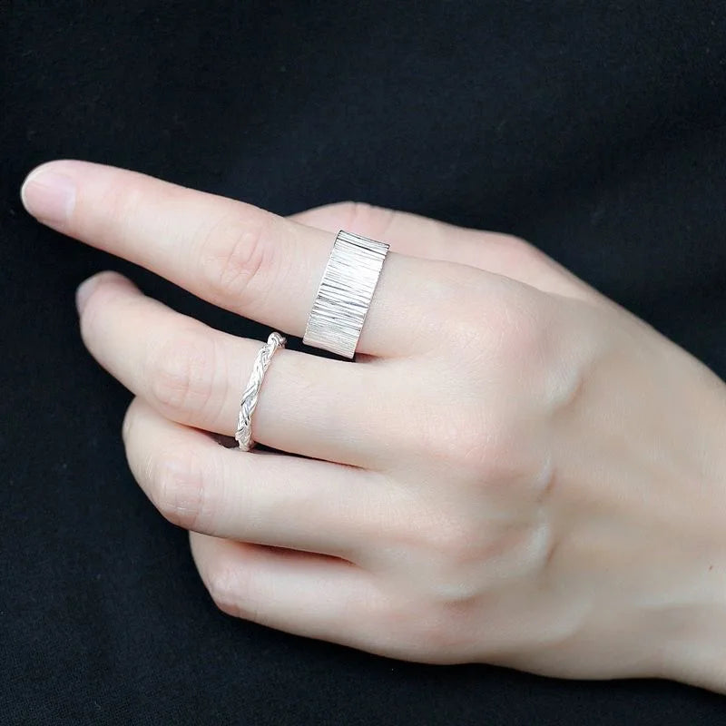Adjustable Sterling Silver Ring for Women Men Fine Jewelry Gift