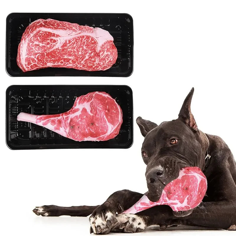 Dog Squeaky Bone Toy - Bite-Resistant Plush Chew for Puppies, 20cm
