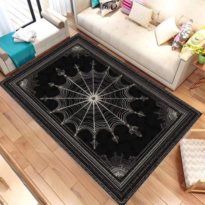 Dark Spider Rug Non-Slip Washable Home Decor for Living Rooms and Kitchens