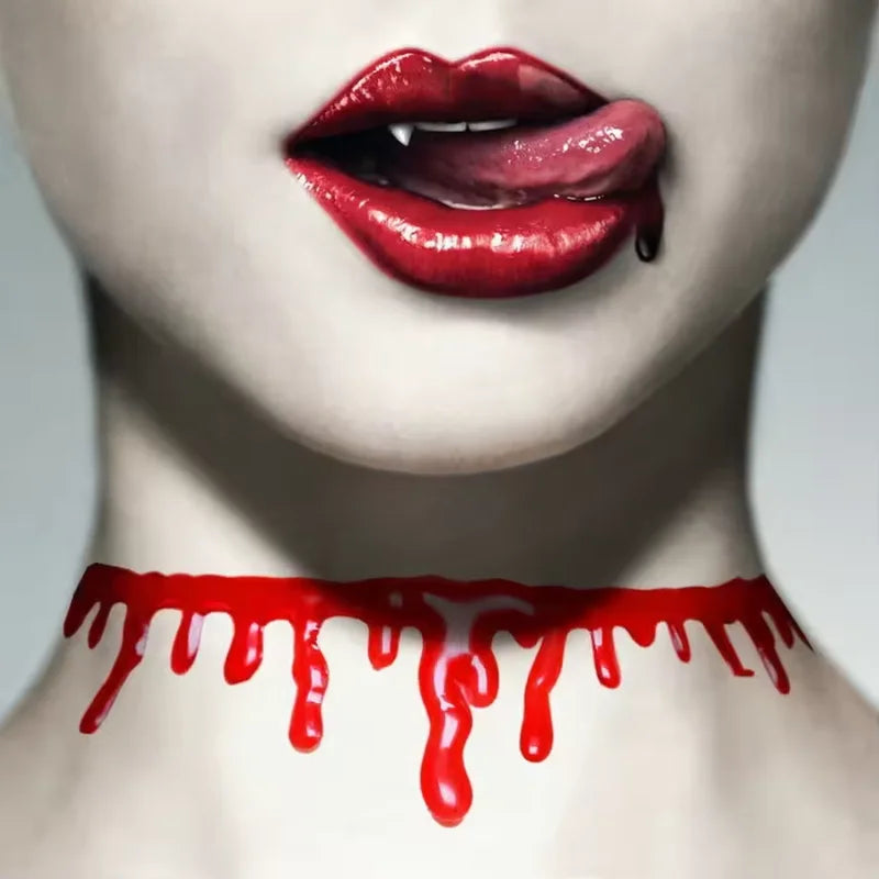 Halloween Horror Blooddrop Necklace Fake Blood Vampire Costume Accessory