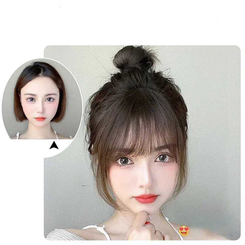 Synthetic Hair Clip-In Bangs Extension for Women Girls - Natural Fake Fringe