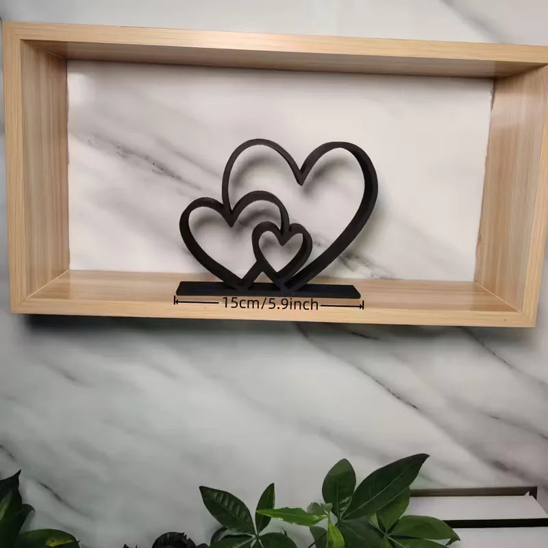 Heart-to-Heart Love Figurine - Black & White Desk & Shelf Decor, Valentine’s Gift
