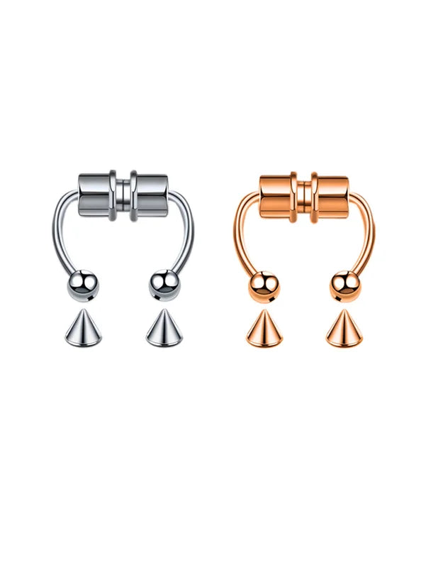 Magnetic Nose Ring Non-Pierced Horseshoe Nose Clip Stainless Steel Jewelry Set
