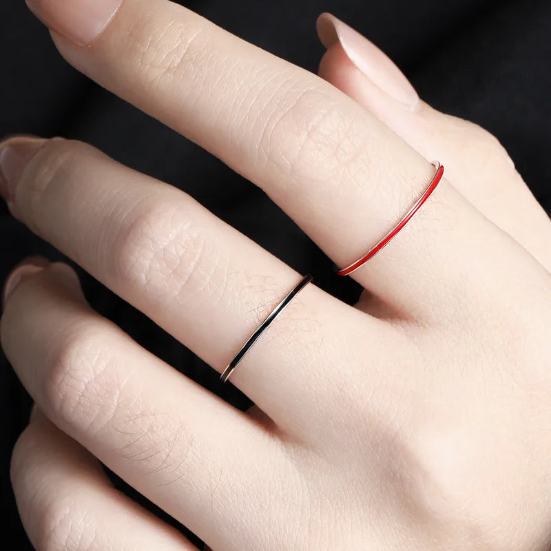 Minimalist Sterling Silver Stackable Ring for Women - Adjustable Sizes