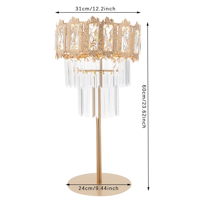 Crystal Flower Stand Wedding Display Rack Modern Tabletop Floral Holder Gold Acrylic
