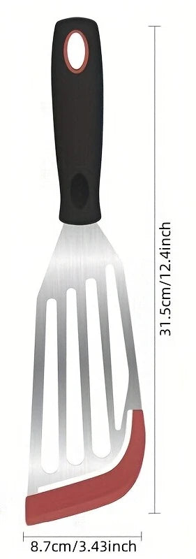 Stainless Steel Silicone Spatula High Temperature Cooking Fish Flipper Kitchen Utensil