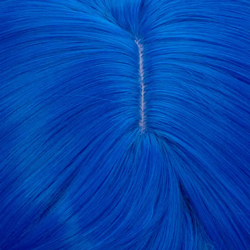 Women Short Straight Synthetic Wig 12 Inches Dark Blue Cosplay Costume Hair