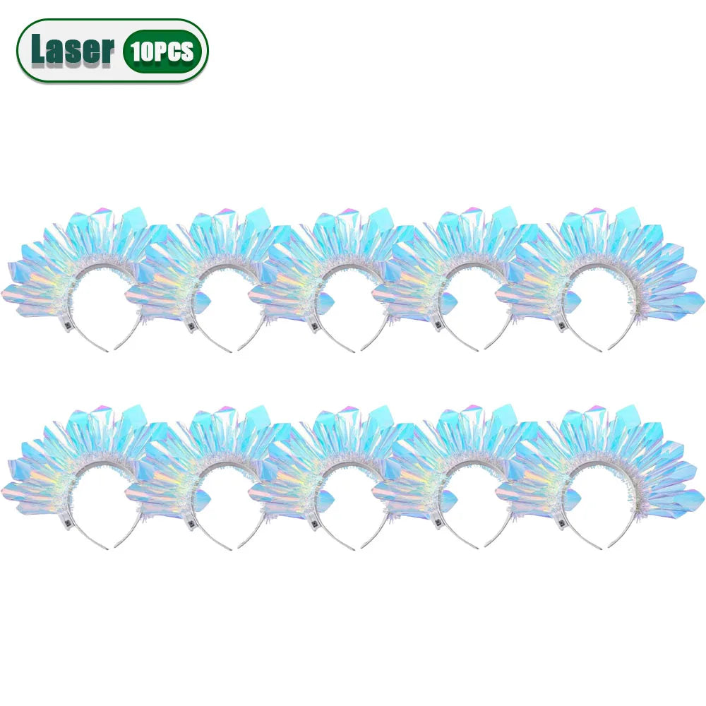 Light Up Laser Headband for Parties & Performances - Colorful Glow Hair Accessory