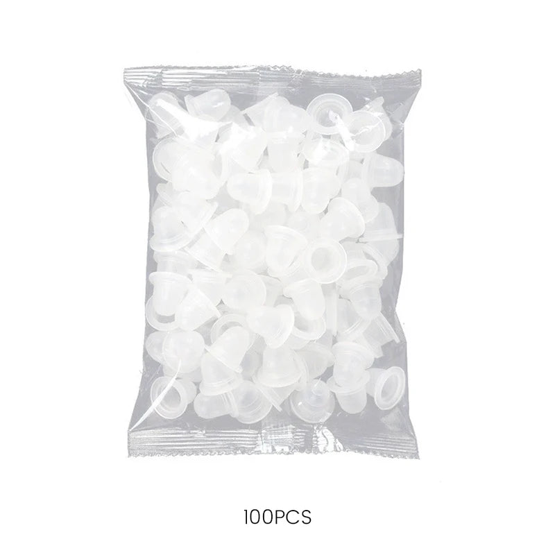 Disposable Silicone Tattoo Ink Cups - Small & Large Size, 100PCS, Multi-Color