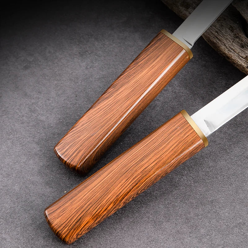 2-in-1 Stainless Steel Outdoor Utility Knife - Kitchen, Meat & Fishing Tool