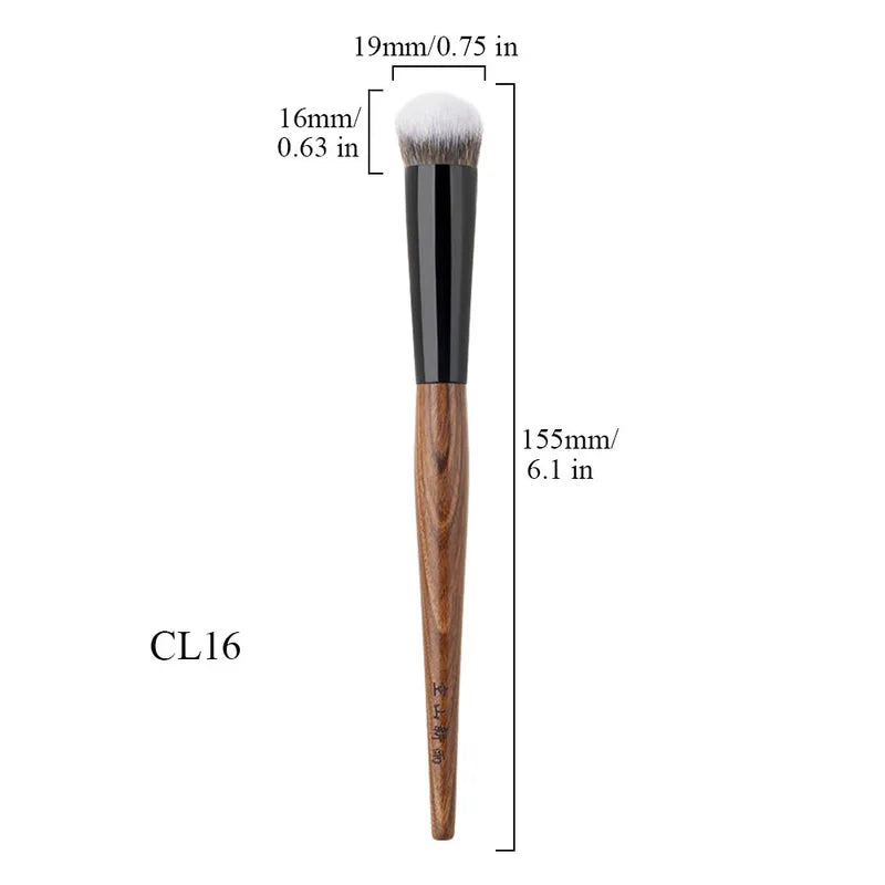 Soft Synthetic Fiber Blush & Foundation Makeup Brush with Rosewood Handle