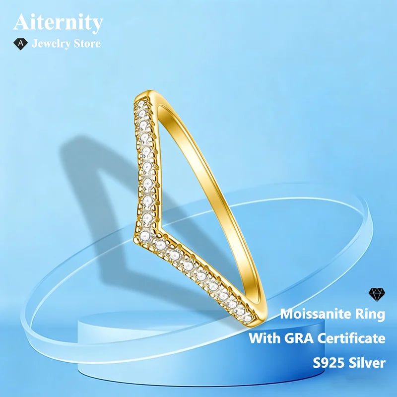 Moissanite GRA-Certified Engagement & Wedding Ring in Sterling Silver or 18K Gold