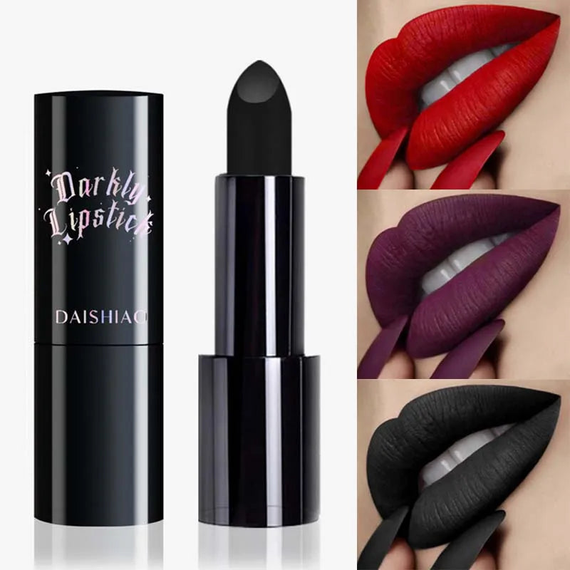 Long-Lasting Waterproof Matte Lipstick - Dark Night, Purple & Orange Shades