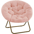 Faux Fur Cozy Saucer Chair - Foldable Living Room Lounge Seat, Multiple Colors