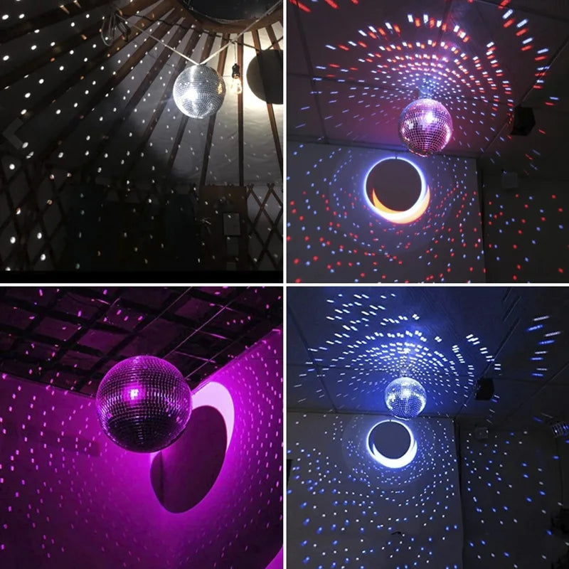 Disco Mirror Ball Hanging Decor 8 Inch Party & Wedding Lighting Effect