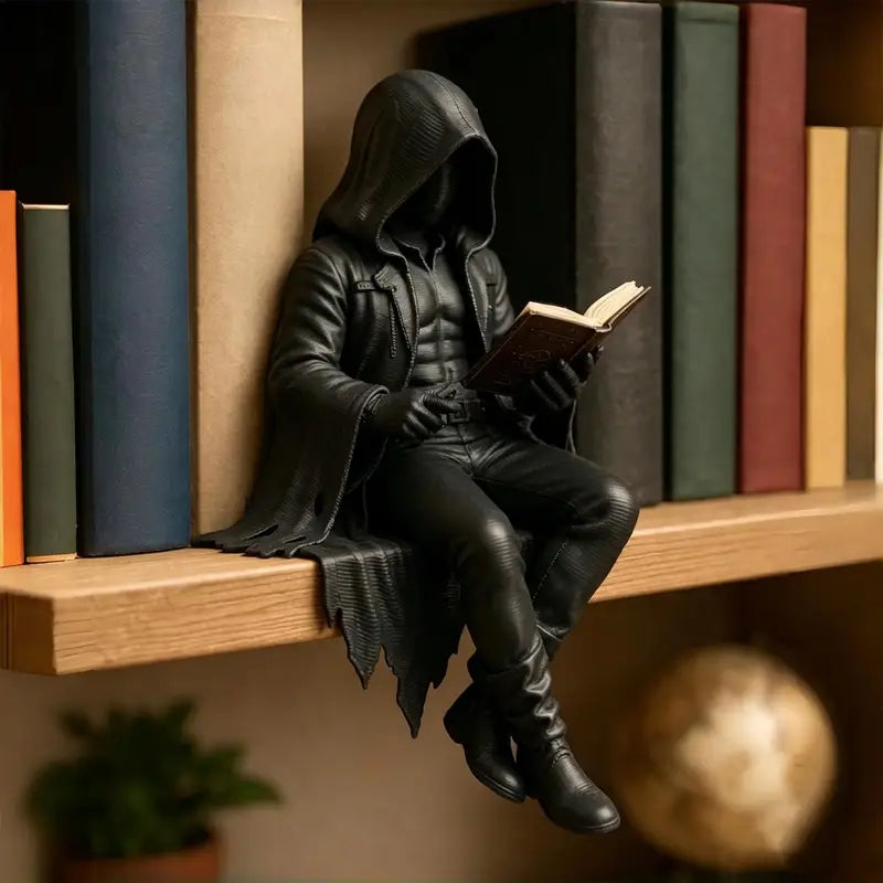 Gothic Reaper Statue for Home Decor - Spooky Shelf Accent, Dark Fantasy Art