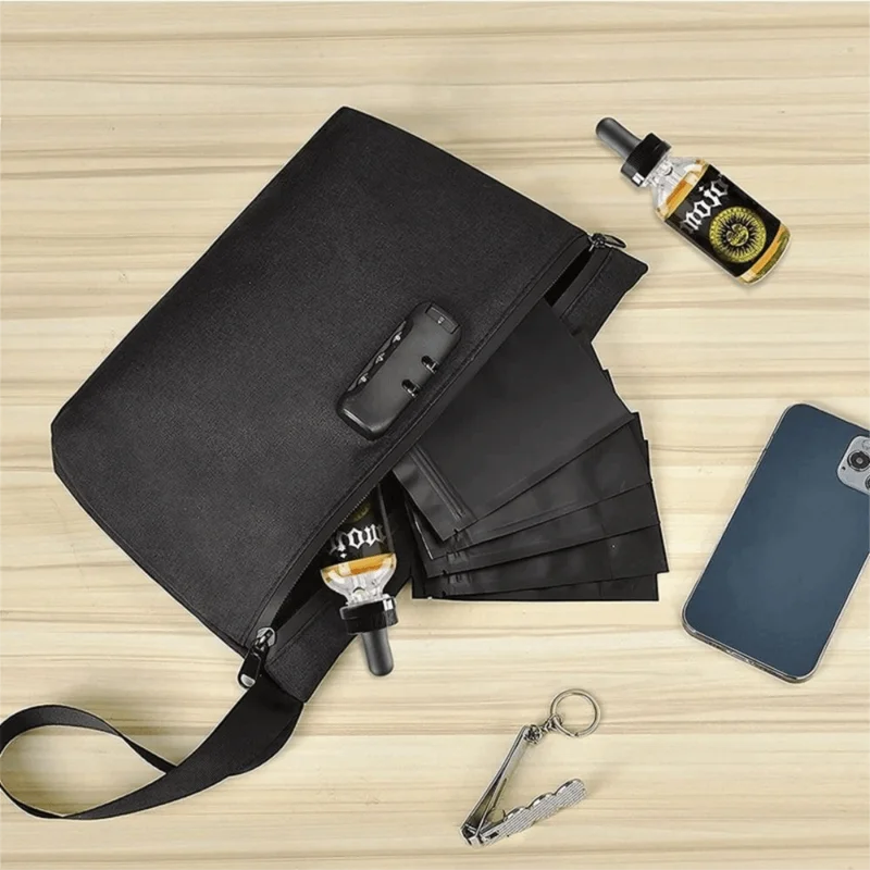 Smell Proof Travel Storage Bag with Combination Lock Waterproof Organizer