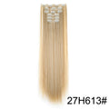 6-Piece Set Long Straight Clip-In Hair Extensions - 24 Inch Full Head Styling