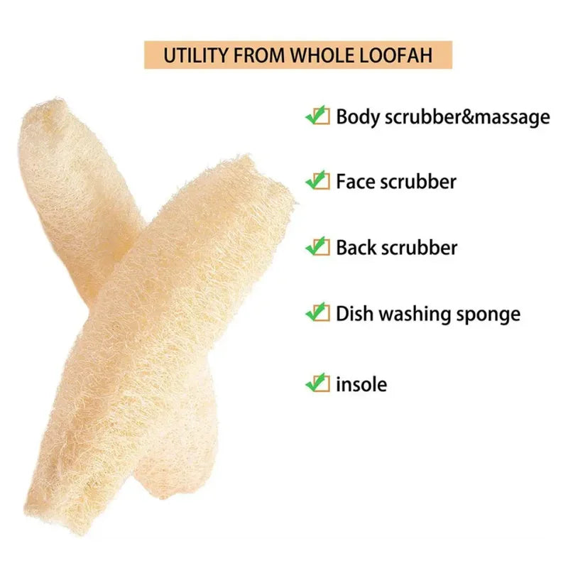 Natural Loofah Sponge for Dishwashing & Skin Care - Biodegradable Non-Stick Cleaning Brush