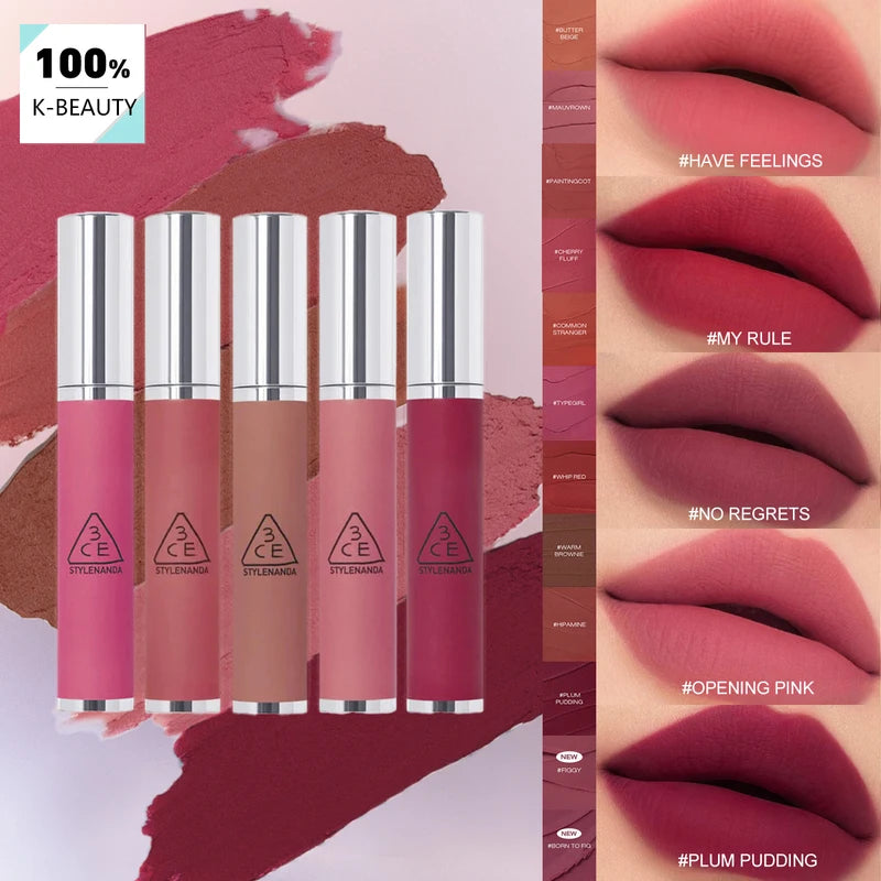 Long-Lasting Velvet Lip Clay Set - Highly Pigmented Korean Lip Makeup