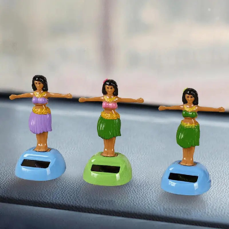 Solar Powered Dancing Doll Car Ornament - Animated Girl, Shaking Head, Car Decoration