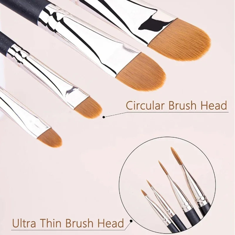 Flat Round Ultra-Thin Foundation Concealer Makeup Brush - Professional Contour Tool with Multiple Sizes
