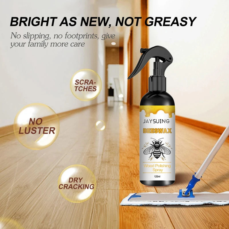 Beeswax Wood Polish Spray Furniture Scratch Repair Natural Shine Waterproof 120ml