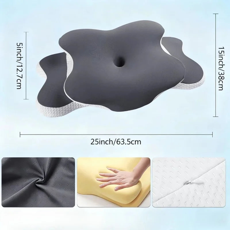 Memory Foam Cervical Pillowcase - Cooling Fabric Pillow Protector Bedding Cover