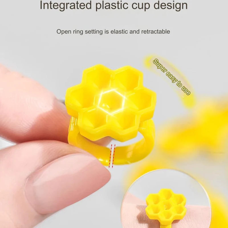 50 Pcs Eyelash Extension Glue Cup Set - All-in-One Lash Adhesive Rings