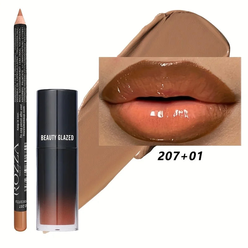 Lip Liner and Lip Oil Set - Waterproof, Long-Lasting, Moisturizing Lip Makeup
