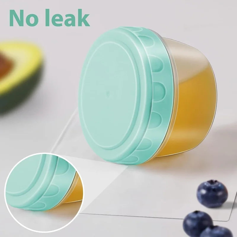 6 Pack 2.7 OZ Salad Dressing Containers with Lids - Small Food Storage Set