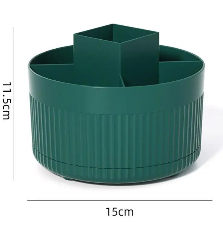 Rotating Makeup Brush & Cosmetic Storage Container with 360° Access