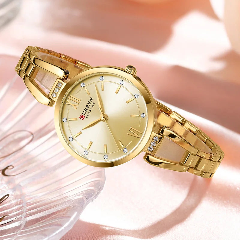 Elegant Women's Quartz Watch Waterproof Stainless Steel Dress Watch for Daily Wear