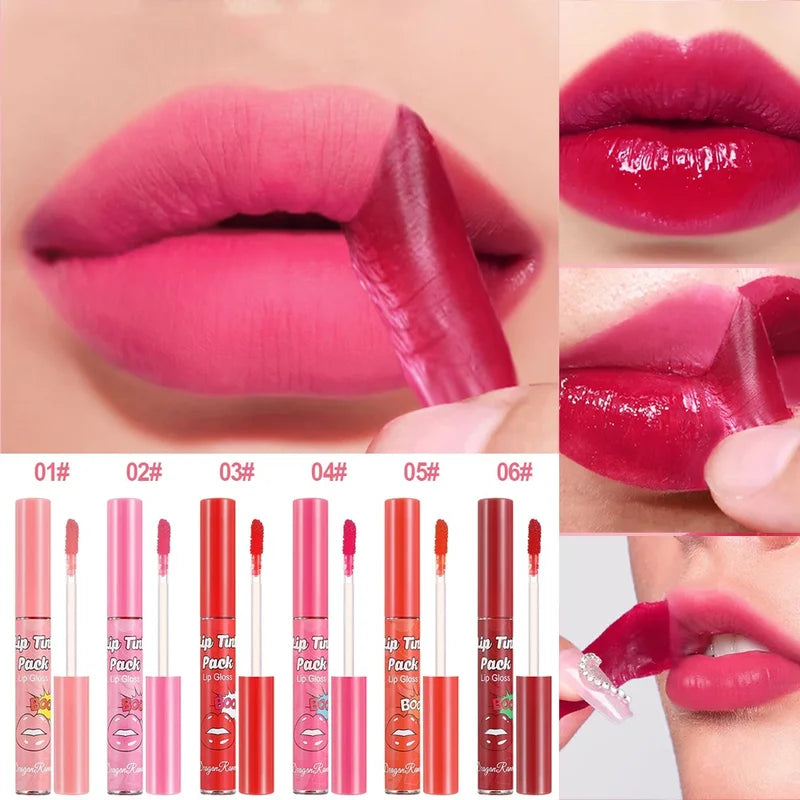 Peel-Off Lip Gloss Set Waterproof Long Lasting Matte Lip Stains - Multiple Colors