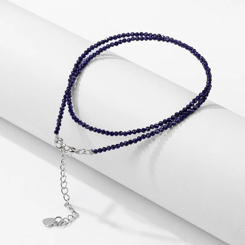 Multicolor Natural Stone Beaded Necklace 2mm Choker for Men Women Jewelry Gift
