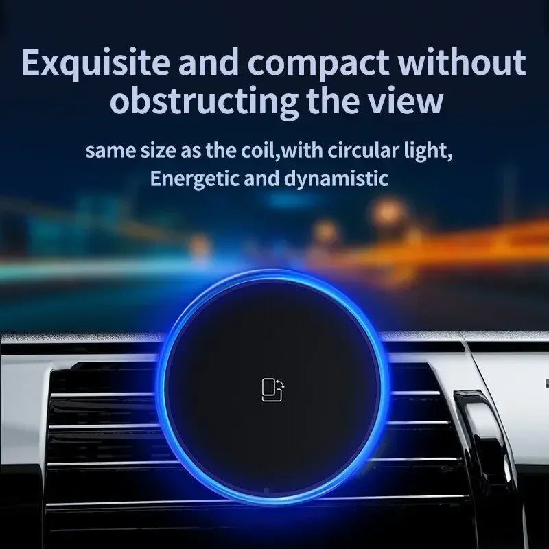 Magnetic Wireless Car Charger with RGB Lighting and Vent Mount for iPhone 12-17