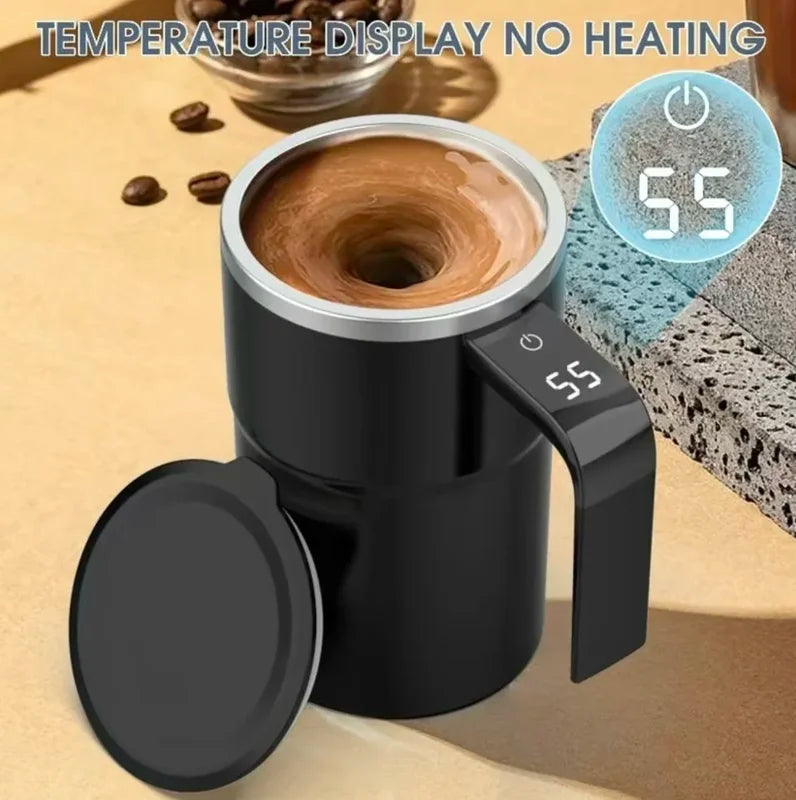 Electric Self-Stirring Coffee Mug 380ML Waterproof USB Display - Multiple Colors